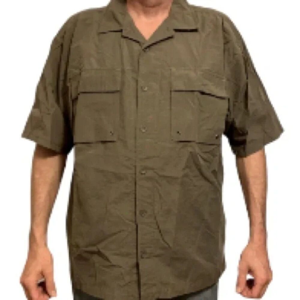 Fishing Camping Hiking Shirt Olive Khaki Green by FIELD and STREAM Mens XL